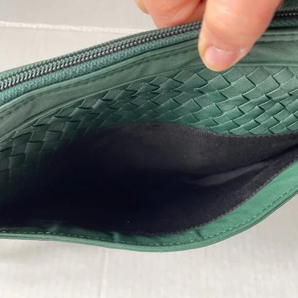 Ganson green Woven Leather crossbody bag - Picture 8 of 11